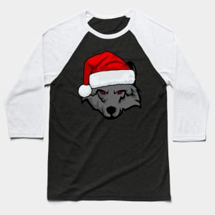 santa wolf christmas design Baseball T-Shirt